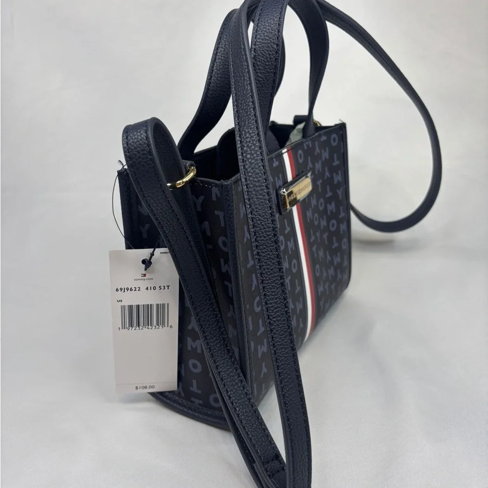 Tommy Hilfiger Blue and Red Crossbody Bag